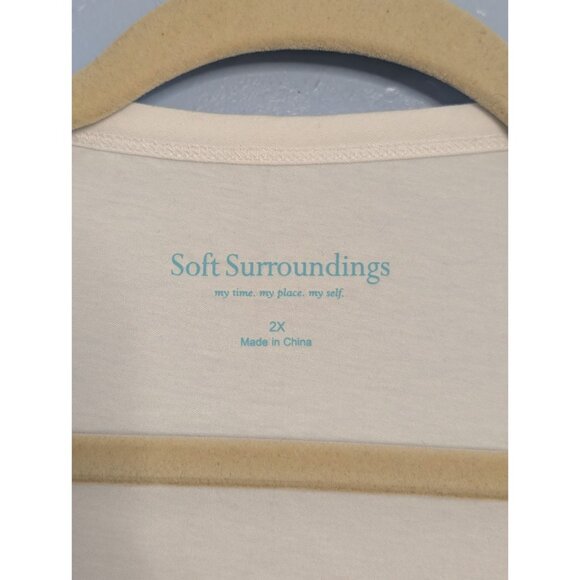 Soft Surroundings White Tank Top Lace Hem 2X Womens Plus Size long - Picture 6 of 11